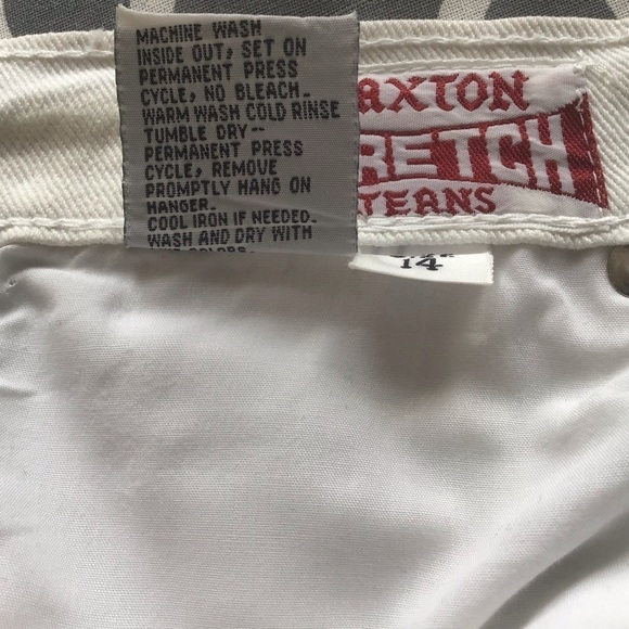 White straight leg Braxton 5 Pocket with Logo Stretch Jeans SIze 14. - Picture 10 of 10